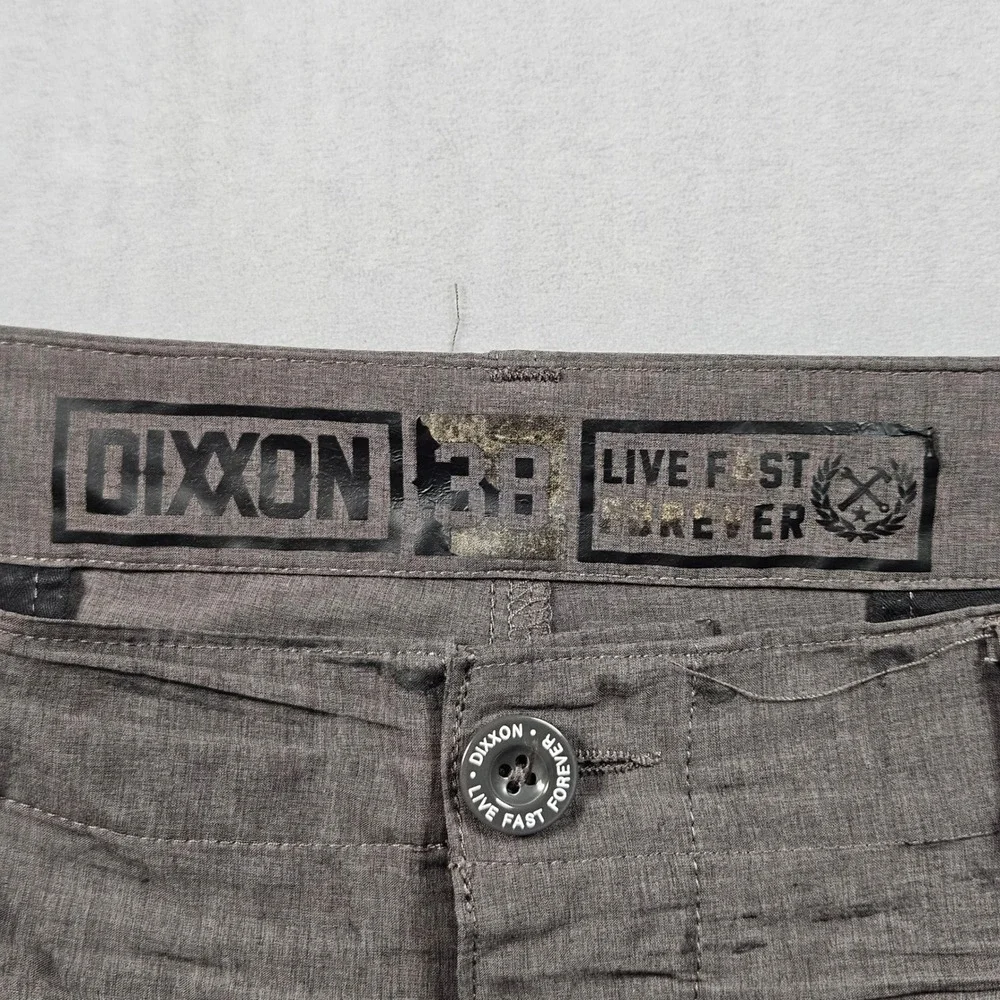 Dixxon Hybrid Shorts Mens 38 (Actual 40) Grey Stretch Live Fast Forever Chino